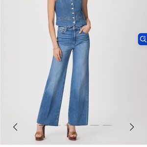 PAIGE Anessa 31" Wide Leg Jean- Color FLAMENCO DISTRESSED